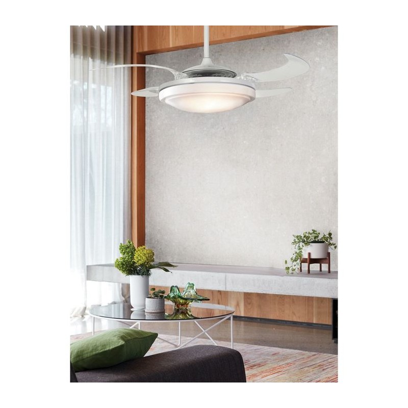Ventilateur de plafond Rétractable Evora 91,5cm Blanc BOUTICA DESIGN 212980