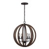 Suspension Allier 4x60W Marron et Fer forgé FEISS feallier4pww