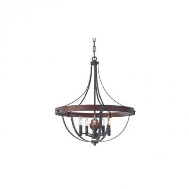 Lustre Alston 5x60W Charbon Brique ELS_fealston5 fealston5 Lustre Alston 5x60W Charbon Brique FEISS fealston5