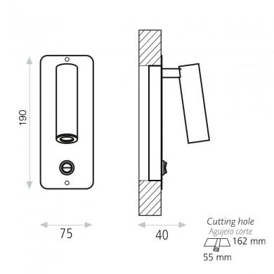 Applique Murale Aron 1x3W LED Nickel Satiné ACB E32401NS