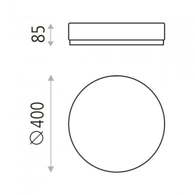 Plafonnier Aten 1x36W LED Opale 4000K ACB P3706611OP