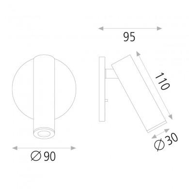 Applique Murale Atria 1x3W LED Nickel Mate ACB E392510NM