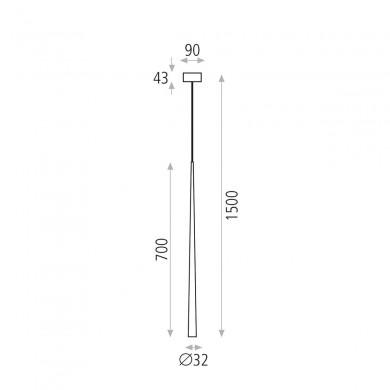 Suspension Bendis 1x5W LED Noir ACB C356220N