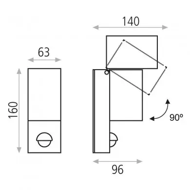 Applique Murale Cala 1x5.6W LED Gris Foncé ACB A201810GR