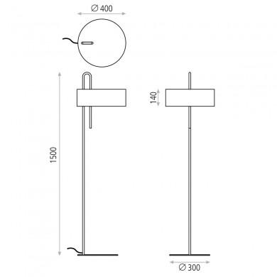 Lampadaire Clip 1x15W Noir ACB H8178N