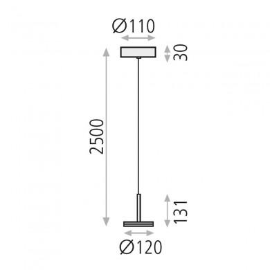 Suspension Corvus 1x7.5W LED Noir ACB C3945000N