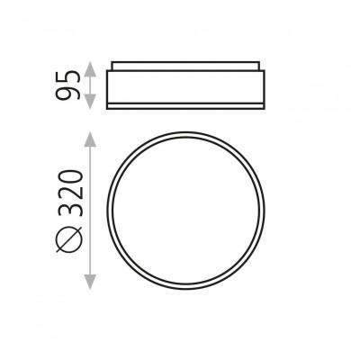 Plafonnier Dins 2x15W E27 Blanc H95 ACB P03953B