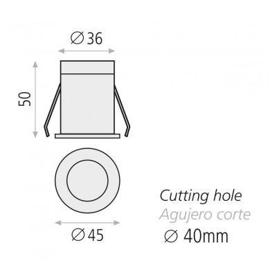 Encastré Dot 1x3W LED Blanc ACB E3949000B