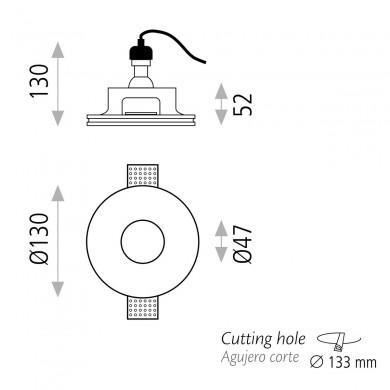 Encastré Gamma 1x8W Blanc ACB E34091B