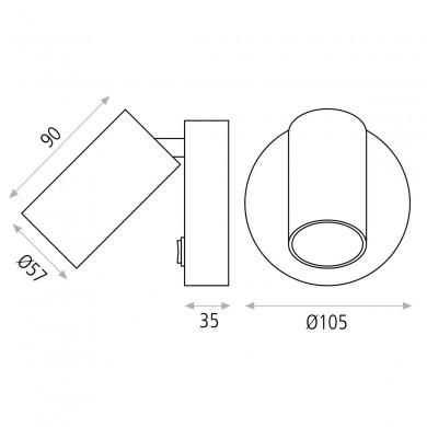 Applique Murale Gina 1x8W Blanc ACB A38741B