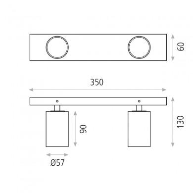 Plafonnier Gina 2x8W Blanc ACB P3874R20B