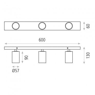 Plafonnier Gina 3x8W Blanc ACB P3874R30B