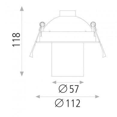 Encastré Gina 1x8W Blanc ACB E3874080B