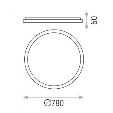 Plafonnier Plat Grace 1x80W LED Noir 4000K ACB P384831N