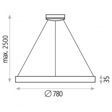 Suspension Grace 1x80W LED Noir 4000K ACB C384831N