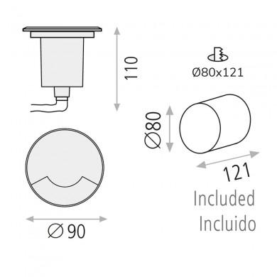 Encastré Indus 1x8W GU10 Aluminium ACB E2065080IN