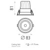 Encastré Kidal 1x7W LED Blanc 4000K ACB E377101B