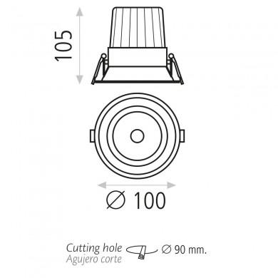 Encastré Kidal 1x13W LED Blanc 4000K ACB E377111B