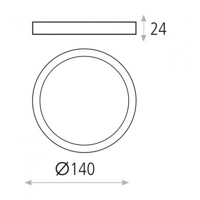 Plafonnier Plat Kore 1x12W LED Blanc 4000K ACB P343521B