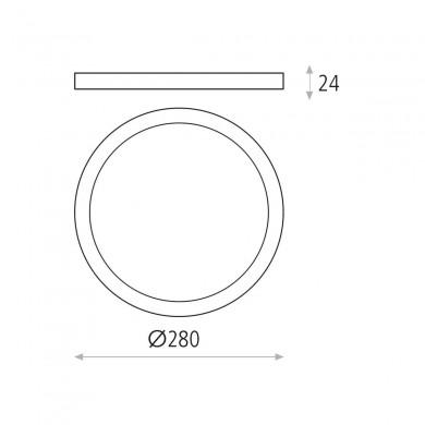 Plafonnier Kore 1x24W LED Blanc 3000K ACB P343540B