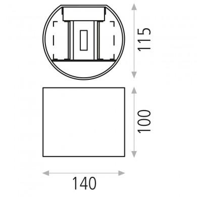 Applique Murale Kowa 2x6W LED Blanc ACB A203310B