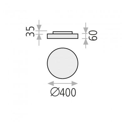 Plafonnier Plat Lisboa 1x30W LED Blanc 3000K ACB P385140B