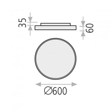 Plafonnier Plat Lisboa 1x60W LED Noir 3000K ACB P385160N