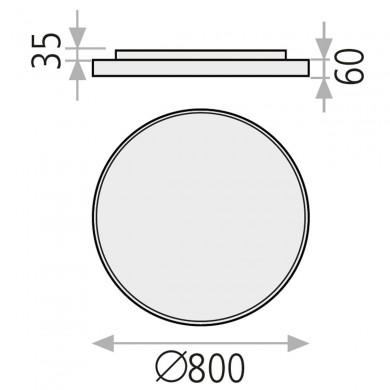 Plafonnier Lisboa 1x80W LED Noir 3000K ACB P385180N