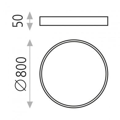 Plafonnier Plat London 1x72W LED Noir 3000K ACB P376080N