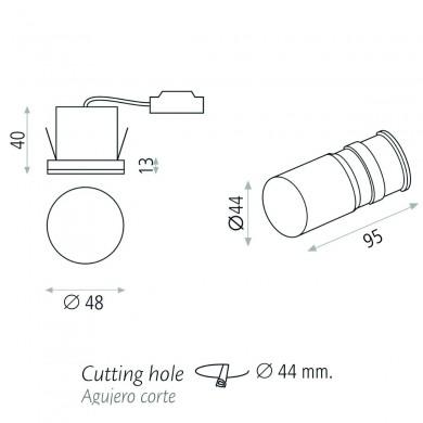 Encastré Miura 1x3W LED Blanc ACB E376510B