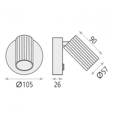 Applique Murale Modrian 1x8W Blanc ACB A3951080B