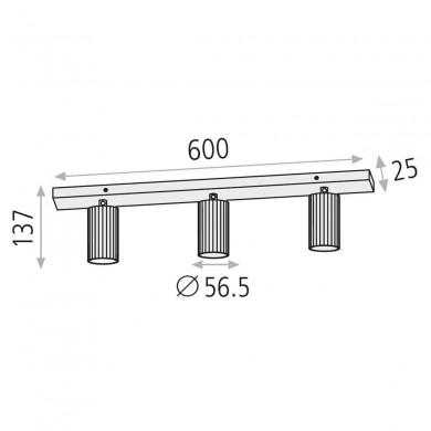 Plafonnier Modrian 3x8W GU10 Blanc H137 ACB P3951380B