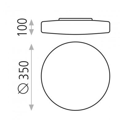 Plafonnier Moon 2x15W E27 Opale H100 ACB P09693OP