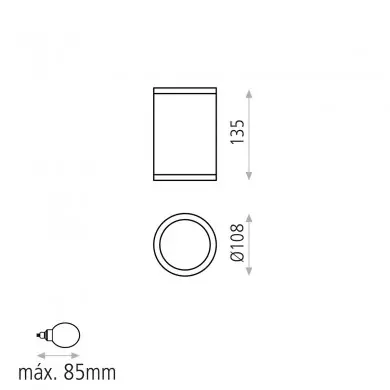 Plafonnier Nori 1x15W Anthracite ACB P2044GR