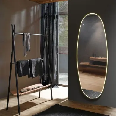 Miroir Lumineux Salle de Bain Onix 1x59W LED Noir ACB A383110N