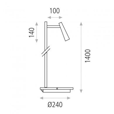 Lampadaire Panau 1x8W LED Blanc ACB H36600B