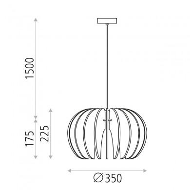 Suspension Rosa Del Desierto 1x15W E27 Noir H225-1675 ACB C3912135N