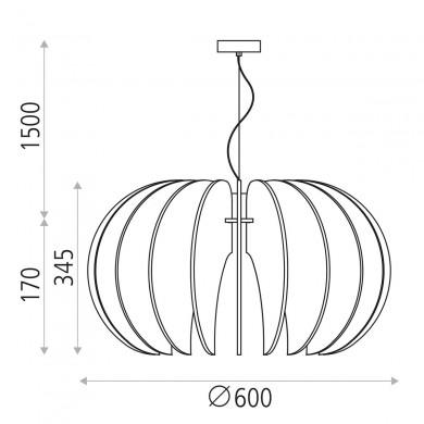 Suspension Rosa Del Desierto 1x15W E27 Noir H345-1770 ACB C3912160N