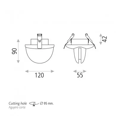 Encastré Spectra 1x7W LED Blanc ACB E37310B