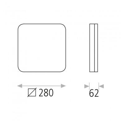 Plafonnier Plat Square 1x24W LED Blanc 4000K ACB P351213BMS