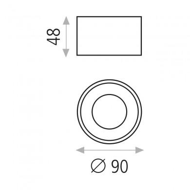 Plafonnier Studio 1x8W LED Noir ACB P32350N