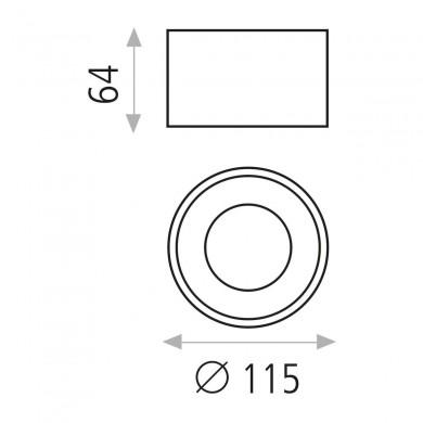 Plafonnier Studio 1x12W LED Blanc ACB P32351B