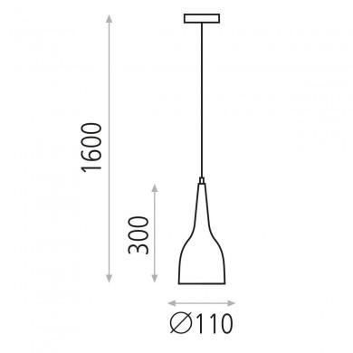 Suspension Tai 1x8W LED Noir ACB C31961N