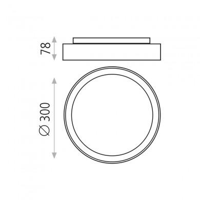 Plafonnier Tilo 1x15W LED Gris ACB P2013101GR