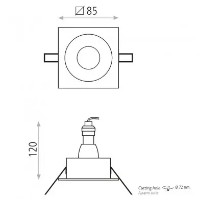 Encastré Velt 1x8W Blanc ACB P36781B