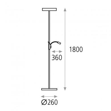 Lampadaire Liseuse Yamena 1x24W LED Nickel Satiné ACB H816520NS