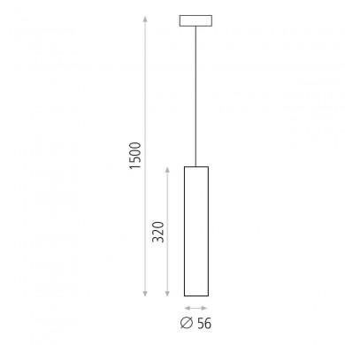 Suspension Zoom 1x8W Blanc ACB C37640B