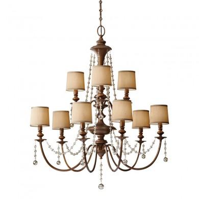 Lustre Abat-jour Clarissa 9x60W Or ELS_feclarissa9 FE CLARISSA9 Lustre Abat-jour Clarissa 9x60W Or ELSTEAD LIGHTING FE CLARISSA9