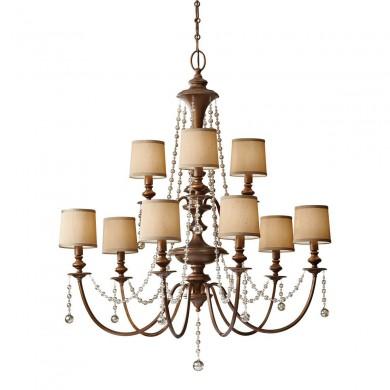 Lustre Pampille NAPOLEON Or E14 12x40W - Ideal Lux 167404