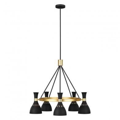 Suspension Joan 5x60W Noir Laiton Bruni ELSTEAD LIGHTING FE JOAN5 MB